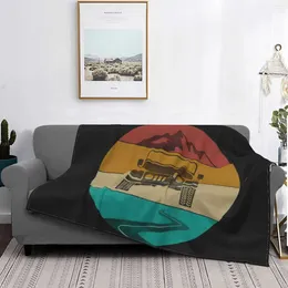 Blankets Off Road 4x4 Retro Vintage Sunset Blanket Soft Warm Travel Portable Offroad 4 X Classic Car