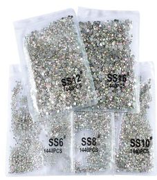 Nail Art Decorations 1440pcsBag SS3SS20 Clear Crystal AB Colour 3D Rhinestones Garment Non Fix Flatback Glass Stones VB6327428