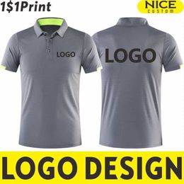Men's Polos Quick drying sports polo shirt custom printing company brand casual short sleeved polo embroidery printing personalized patternL2405
