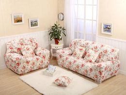 Chair Covers Peony Flower Printed Sofa Cover Spandex Elastic Stretch Slipcover All-inclusive Towel Wrap Tight Couch