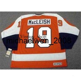 Vin Weng Men Women Youth RICK MacLEISH 1974 CCM Vintage Away Hockey Jersey Stitched Top-quality Any Name Any Number Goalie Cut