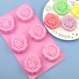 Baking Moulds 6 Lianda Rose Silicone Cake Mould Handmade Soap Mould XG7057