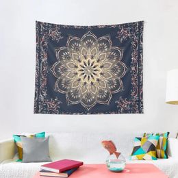 Tapestries Mystic Mandala Dark Blue And Brown Tapestry Bed Room Decoration Aesthetic Decor Korean Home