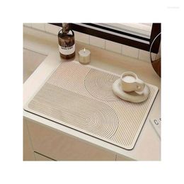 Bath Mats 1pc Tray Drying Mat Soft Diatomal Technology Cloth Drainage Anti-Slip Super Absorbent Wear-Resistant Coffee Machine Pad