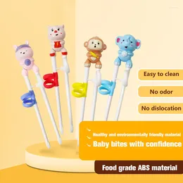 Chopsticks Baby Learning Cartoon Animal Beginner Chopstick Tableware Silicone ABS Kids Eating Training