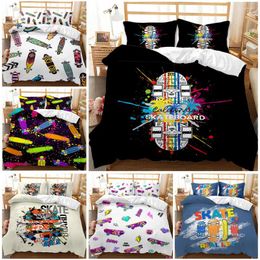 Bedding Sets European And American Size Set Skateboard Design Quilt Cover Pillowcase Without Sheet 2/3 PC