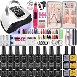 Nail Art Kits Manicure Set Acrylic Nail Gel Kit With UV LED Nail Lamp Gel Nail Polish Set Soak Off Varnish Nail Kit Professional Art Tools Set T240510