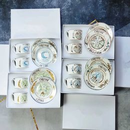 Cups Saucers European Bone China Products Ceramic Coffee Cup With Saucer Blue Afternoon Tea Cups Coffee Shop Home Hotel Mugs Tea Set Gift Box