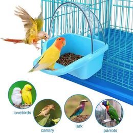 Other Bird Supplies Feeder Cage Birds Bowl Splash Hanging Prevention Pet Box Food Parrot Water Parakeet Container