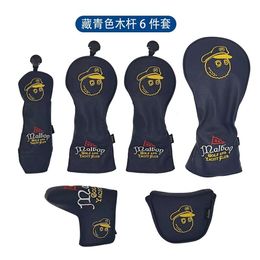 Captain Embroidered Wooden Club Push Head Protection Hat Iron Rod Cover Golf Combination