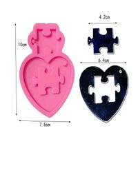 DIY Silicone Mold Heart Puzzle Keychain Silicone Mold for DIY Cake Decoration Resin Gumpaste Fondant Sugar Craft Molds ship 37563781