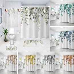 Shower Curtains Tropical Green Plant Leaf Palm Cactus Waterproof Polyester Fabric Bath Curtain For Bathroom Decor Accessories