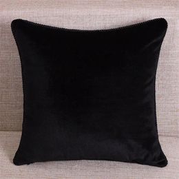 Pillow Pure Color Black Velvet Cover Soft Case Velhigh Quality Plain Covers