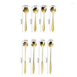 Coffee Scoops Stainless Steel Cherry Flower Gold Scoop Spoon Gift Kitchen Dessert Tea Replacement Tableware Decoration Set