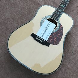 2022 New 41 6-string acoustic guitar. Spruce veneer and rosewood back and sides, ebony fretboard, abalone shell inlay, super deluxe