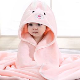 Blankets Hooded Cloak Baby Bathrobe Coral Velvet Absorbent Hair Soft Big Child Bath Towel