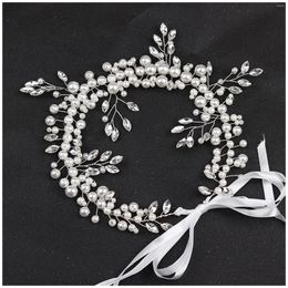 Hair Clips Bride Headband Wedding Accessories Pearl Tiara Head Band Bridal Jewelry Headdress ML