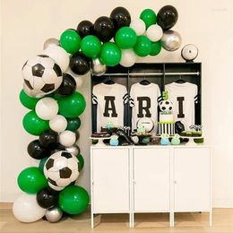 Party Decoration 54pcs/set Soccer Balloons Garland Arch Kit Green Black Latex Globos Boys Birthday Football Event Supplies