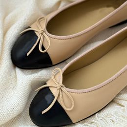 platform low women ballet flats designer dress shoes sneakers heels 6cm slingback black white pink beige bow ballerina indoor sandals pumps loafers with dust bag