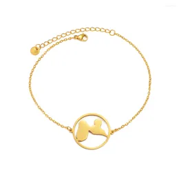 Charm Bracelets Anniyo France Guadeloupe Map Bracelet For Women Stainless Steel Jewellery Foot-Chain #325721