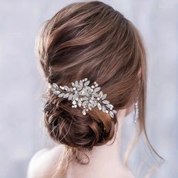 Hair Clips Trendy Crystal Comb Clip Pin Pearl Headband Tiara For Women Party Prom Bridal Wedding Accessories Jewellery