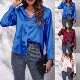 Women's Blouses For Women Business Casual Blouse Satin Silk Shirt Button Down Blusas Mujer Elegantes Y Juveniles