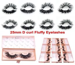 25mm False Eyelash Faux Mink Lashes Long Dramatic 5D RussianCurl Fluffy Thick Lash Handmade Eye Makeup 10 Styles6580153