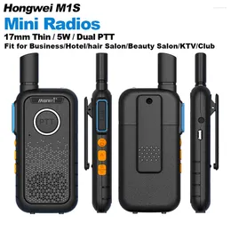 Walkie Talkie Mini Hongwei M1S 5W Dual P17mm Thin Portable Two Way Radios For Business/el/hair Salon/Beauty Salon/KTV/Club