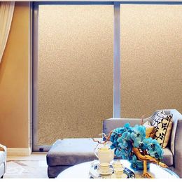 Window Stickers Glue-free Matte Gold Frosted Decorative Film Sticker Privacy Glass Translucent Opaque Kitchen Shop Office Home Decor