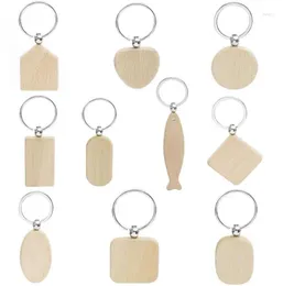 Party Favour Beech Wood Keychain Favours Blank Personalised Customised Tag Name ID Pendant Key Ring Buckle Creative Birthday Gift SN4123