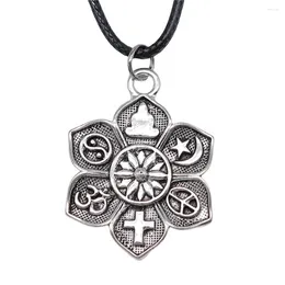 Pendant Necklaces 1pcs Religion Buddha Cross Om Taoist Peace Islam Chains For Women Accesories Jewelry Making Supplies In Chain Length 45