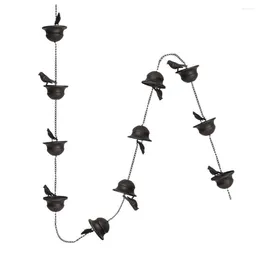 Decorative Figurines Outdoor Rain Chain Home Decor 2.4M Bronze Decoration Iron Metal Pendants Bird