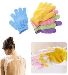 Exfoliating Bath Glove Body Scrubber Glove Nylon Shower Gloves Body Spa Massage Dead Skin Cell Remover 1 pairs 2 pcs4667720