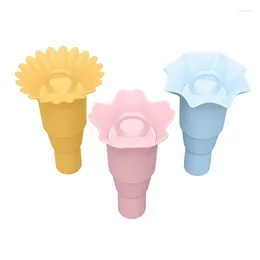 Baking Moulds Ice Cream Cups Holder Silicone Cone Rack Mould With Lid Popsicle Storage Containers Kitchen Supplies