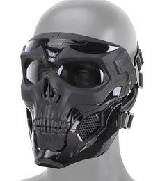 Halloween Skeleton Airsoft Mask Full Face Skull Cosplay Masquerade Party Mask Paintball Military Combat Game Face Protective Mas Y5495508