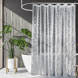 Shower Curtains PEVA Pebble Curtain Transparent Lining Waterproof Bathtub Bathing Cover Cobblestone Bathroom Bath Liner