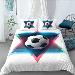 Bedding Sets 3D Duvet Cover Set Comforter Cases And Pillow Covers Double Single Full Twin Size Football Design White Bed Linens