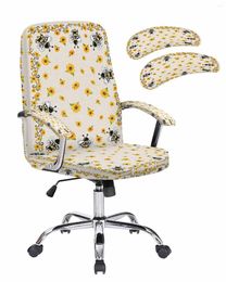 Chair Covers Summer Bee Sunflower Flower Elastic Office Cover Gaming Computer Armchair Protector Seat