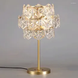 Table Lamps Crystal Luxury LED Lights Marble Postmodern Creative Desk Lighting For Bedroom Bedside Designer Decoration AC90V- 260V
