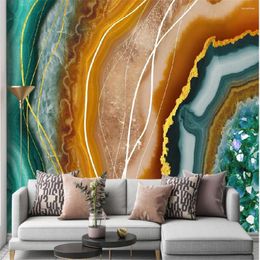Wallpapers Custom Modern Wallpaper For Living Room Light Luxury Abstract Marble TV Background Wall