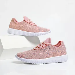 Fitness Shoes 2024 Luxury Bling Glitter Sneakers Women Light Trainers Red Pink Running Sport Woman Sneaker Tennis Basket Femme