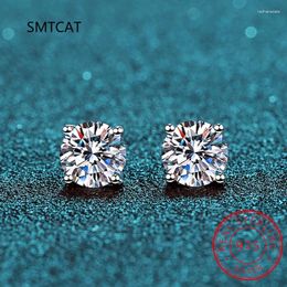 Stud Earrings Real 0.1-2 Carat D Color Moissanite For Women 925 Sterling Silver With White Gold Plated Wedding Jewelry