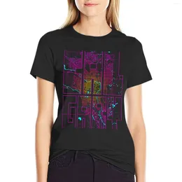 Women's Polos Calgary City Map Of Canada - Neon T-shirt Graphics Shirts Graphic Tees Black T For Women