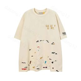 Gallerydeptshirt Mens T Shirt Designer Tshirt Gallerydept Crew Neck Short Sleeve Cotton Letters Casual Summer Flower Skull Spray Print Tee Shirt Luxe Tops 949