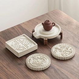Tea Trays Absorbent Kettle Bearing Ceramic Teapot Tray Imitation Hanshi Brick Water Storage Pad Quick Drying Small Dry Foam Table