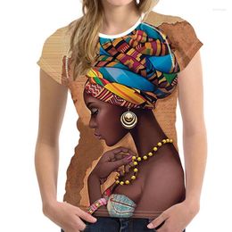 Women's T Shirts Woman African Girls T-shirt 3D Print Ethnic Style Retro Tees Women Streetwear Short Sleeve Harajuku Oversized Y2k Tops