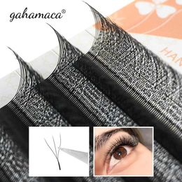 False Eyelashes Gahamaca W-shaped eyelashes extension 3D prefabricated volume fan artificial mink skin natural YY Q240510