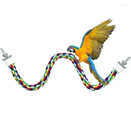 Other Bird Supplies Rope Perches For Cages Stainless Steel Bendable Toys Colourful Cleaning Teeth Exercising Climbing