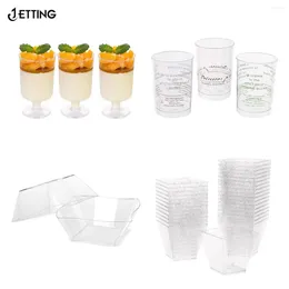 Disposable Cups Straws Mini Mousse Cup Pudding Jelly Cake Dessert Glass Shop Food Kitchen Container