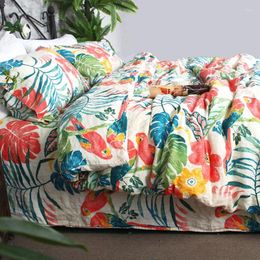 Bedding Sets 4pcs French Linen Set With 1 Duvet Cover Flat Sheet 2 Pillowcase
